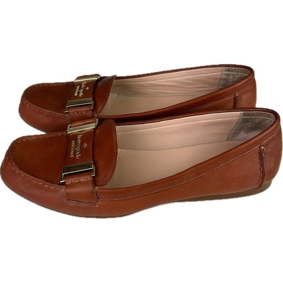 Kate Spade Slip-On Brown Leather Loafers Flats Size 9 - Picture 4 of 10